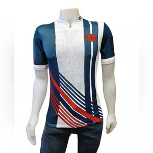 Louis Garneau Canada Short Sleeve Bicycle Jersey Half Zip  Top Size Large